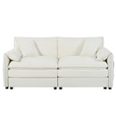 Modern Oversized Chenille Loveseat Sofa with Deep Seat and DIY Combination in Beige