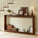 70.1'corrugated texture storage table for entranceways, narrow wooden console sofa table, can be placed behind the sofa, suitable for entranceways, corridors, and front door.Walnut.70.1'L*8.7'W*35.5'H
