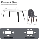 Modern 5-Piece Dining Set – Marble-Style Table with 4 Upholstered Chairs