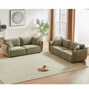 3-Seater + 3-Seater Combo Sofa Modern Living Room Sofa, Linen Fabric Sofa, Wooden Frame with 4 Pillows, Apartment Sofa Furniture