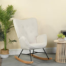 Modern Rocking Chair with Upholstered Cushion, Beige