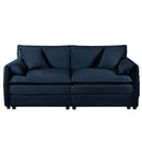 Oversized Chenille Loveseat Sofa, Modern Comfy Deep Seat Love Seat, DIY Combination, Blue