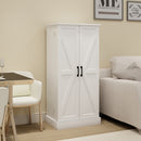 50' LED Kitchen Pantry Cabinet,Freestanding Buffet Cupboards Sideboard with 2 Doors with Racks and 2 Adjustable Shelves for Kitchen, Living Room and Dinning Room-White