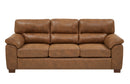Vintage Brown Leather Three‑Seat Sofa