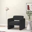 BLACK single sofa chair, upholstered comfortable chair with armrests, for dining room/bedroom/living room/reception - BLACK (30.9'*30.51'*30.11')