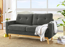67.7' Wide Mid-Century Modern Upholstered Tufted Loveseat Sofa With Wooden Legs