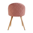 Set of 2 Modern Velvet Dining Chairs with Wooden Legs