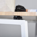 Modern Oak Minimalist Desk with Adjustable Shelf