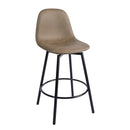 Modern Swivel Bar Stool with Adjustable Height – Stylish Brown Faux Leather & Sturdy Black Metal Frame Set of 2