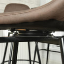 Modern Swivel Bar Stool with Adjustable Height – Stylish Brown Faux Leather & Sturdy Black Metal Frame Set of 2