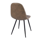 Set of 2/4 Brown PU Dining Chairs – 250 lb Weight Capacity, Black Metal Legs, Modern Design