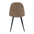 Set of 2/4 Brown PU Dining Chairs – 250 lb Weight Capacity, Black Metal Legs, Modern Design