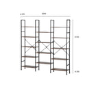 Industrial-Style Open Bookshelf with Multiple Shelves