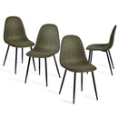 Set of 4 Fabric Lime Green Dining Chairs – Modern Design, Ergonomic Comfort, and Durable Build for Dining Rooms, Offices