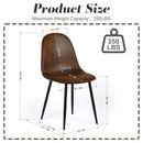 Set of 4 Dining Chair with Faux Suede – Ergonomic Backrest, Soft & Durable, Black Metal Legs