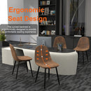 Set of 4 Dining Chair with Faux Suede – Ergonomic Backrest, Soft & Durable, Black Metal Legs