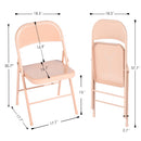 Set of 4 Portable Folding Chair – Convenient and Durable Seating Solution, Apricot/Blue/Grey