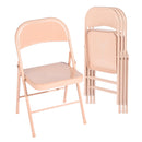 Set of 4 Portable Folding Chair – Convenient and Durable Seating Solution, Apricot/Blue/Grey