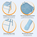 Set of 4 Portable Folding Chair – Convenient and Durable Seating Solution, Apricot/Blue/Grey