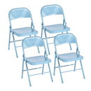 Set of 4 Portable Folding Chair – Convenient and Durable Seating Solution, Apricot/Blue/Grey