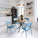 Set of 4 Portable Folding Chair – Convenient and Durable Seating Solution, Apricot/Blue/Grey