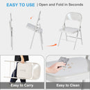 Set of 4 Portable Folding Chair – Convenient and Durable Seating Solution, Apricot/Blue/Grey