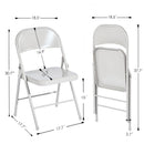 Set of 4 Portable Folding Chair – Convenient and Durable Seating Solution, Apricot/Blue/Grey
