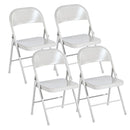 Set of 4 Portable Folding Chair – Convenient and Durable Seating Solution, Apricot/Blue/Grey
