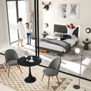 Queen Size Modern Upholstered Bed Frame –LED Lights & USB Charging Ports, Adjustable Headboard