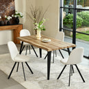 Set of 4 Modern Fabric Dining Chairs – Available in Beige and Brown