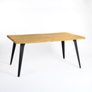 Lancelot 63" Walnut Dining Table for 6 – Modern Design with Black Metal Legs, Easy 20-Minute Assembly