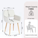 Set of 2 Modern BEIGE LIGHT LEG/SUEDE BROWN Fabric Armchair with Metal Legs in Wood Finish