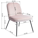 Set of 2 Modern Pink Velvet Accent Chair – Comfortable Cushioned Seat with Stylish Black Legs