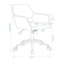 Modern Velvet Swivel Accent Chair with Chrome Base – Adjustable Height and Rolling Wheels, Blush/Rose