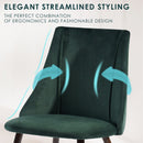 Set of 2 Green Velvet Dining Chairs
