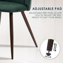 Set of 2 Green Velvet Dining Chairs