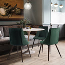 Set of 2 Green Velvet Dining Chairs