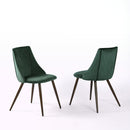 Set of 2 Green Velvet Dining Chairs