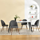 Modern 5-Piece Dining Set – Marble-Style Table with 4 Upholstered Chairs