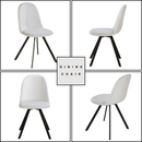 Set of 4 Modern Fabric Dining Chairs – Available in Beige and Brown