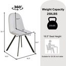 Set of 4 Modern Fabric Dining Chairs – Available in Beige and Brown