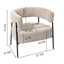 Modern Beige Fabric Accent Chair with Foam Cushion & Black Painted Legs