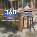 Set of 2 Height Adjustable Barstools with Manufactured Wood Seat – Oak Color, 27"–30" Adjustable Height