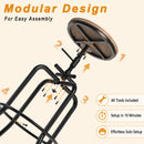 Set of 2 Height Adjustable Barstools with Manufactured Wood Seat – Oak Color, 27"–30" Adjustable Height