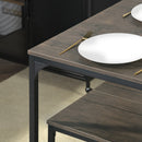 Industrial-Style Dining Table Set with Benches