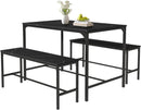 Modern 3-Piece Dining Set - Black