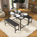 Modern 3-Piece Dining Set - Black