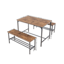 Industrial Style Dining Set: Table and Benches