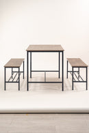 Industrial Style Dining Set: Table and Benches