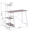 Modern Computer Desk with Storage Shelves – Sturdy Metal Frame, Space-Saving Design